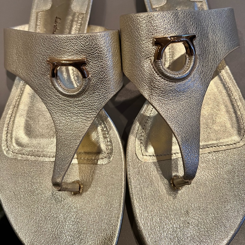 Ferragamo silver sandals